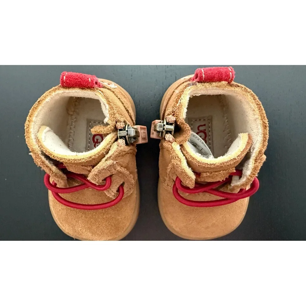 UGG Baby Booties Crib Shoes Size 0/1 Chestnut Suede Side-Zip Ankle Boot